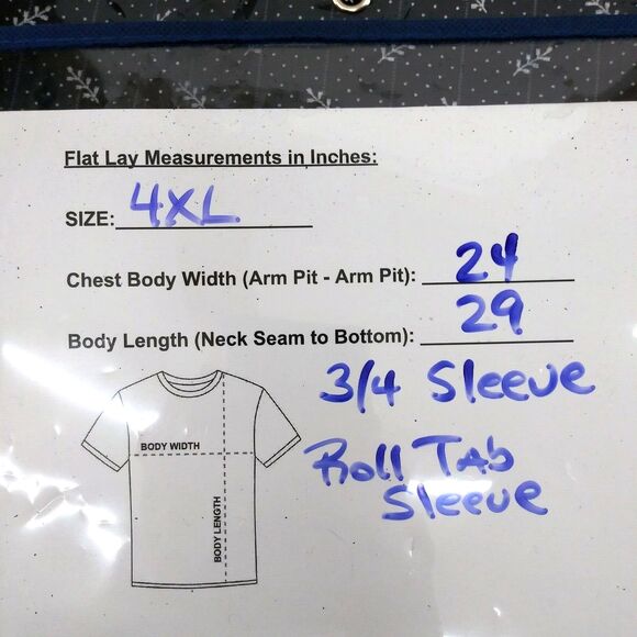 Belita Shirt Womens 4XL Navy Floral 3/4 Sleeve Henley Blouse - Picture 4 of 7